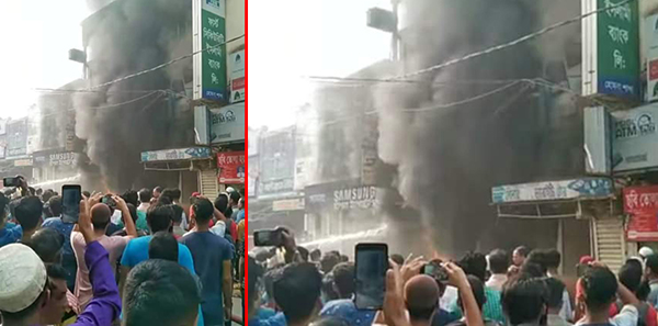 Devastating fire in Homna ‍Sonar bangla market : havoc cause 17 lac