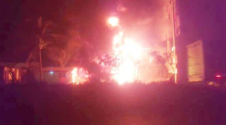 In Sitakunda, a fire destroyed an oil depot and 15 shops