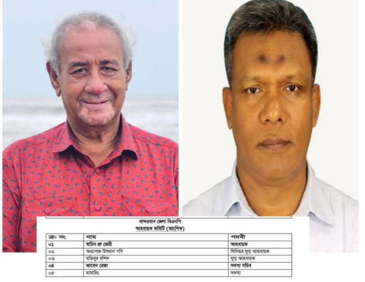 Announcement of District BNP's Convening Committee After Seven Years in Bandarban